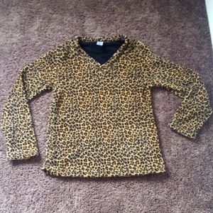 Fuzzy Cheetah Print Top